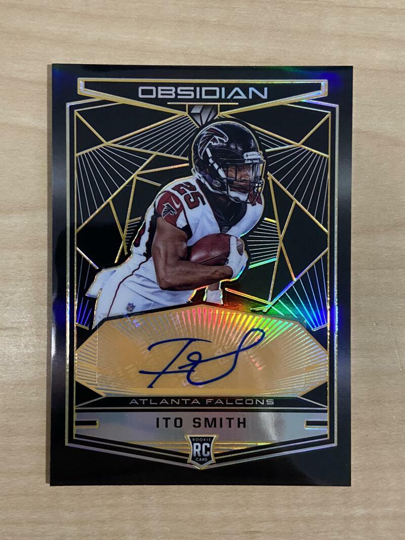 ITO SMITH ATLANTA FALCONS SIGNED AUTOGRAPHED 2018 OBSIDIAN 34/50 CARD #RKA-IS