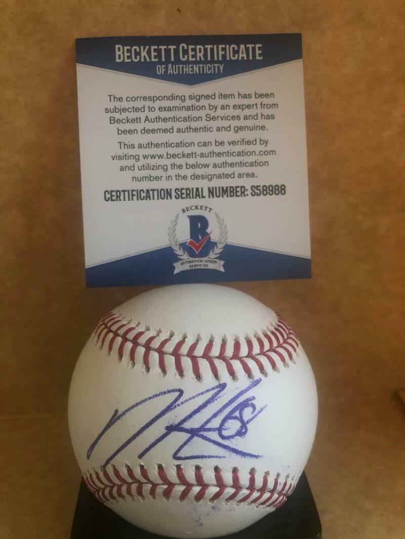 DELLIN BETANCES NEW YORK METS SIGNED AUTO M.L. BASEBALL BECKETT COA S58988