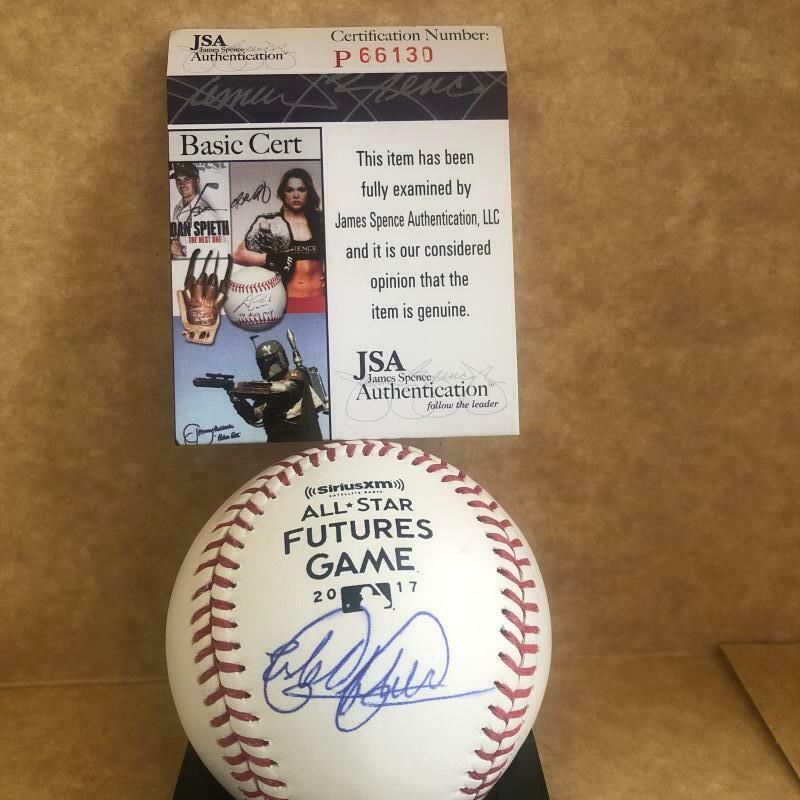 ESTEVAN FLORIAL NEW YORK YANKEES SIGNED 2017 FUTURES GAME BASEBALL JSA P66130