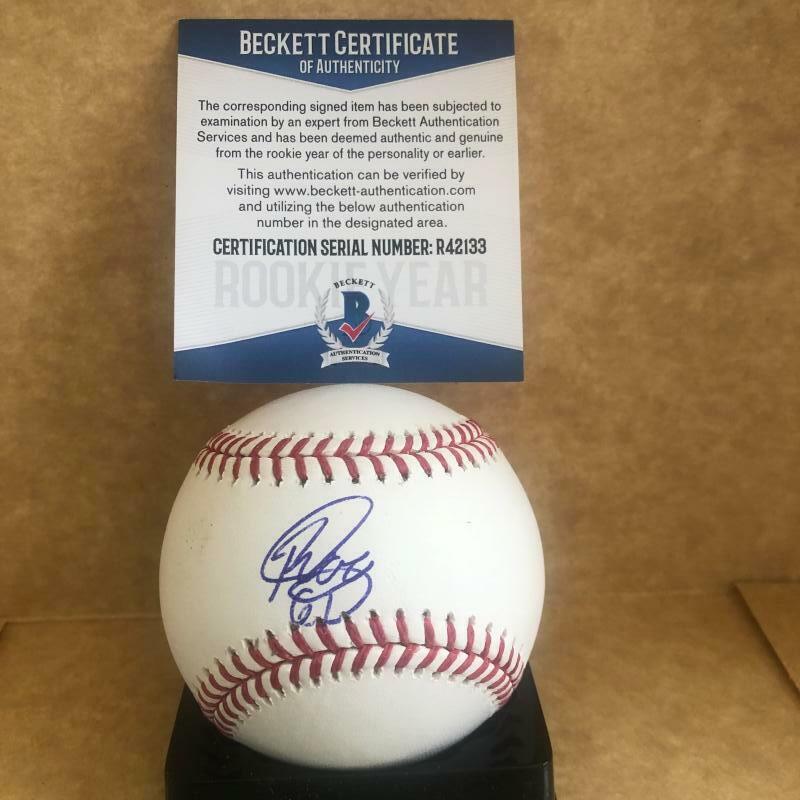 ROGELIO ARMENTEROS HOUSTON ASTROS ROOKIE YEAR SIGNED M.L. BASEBALL BECKETT