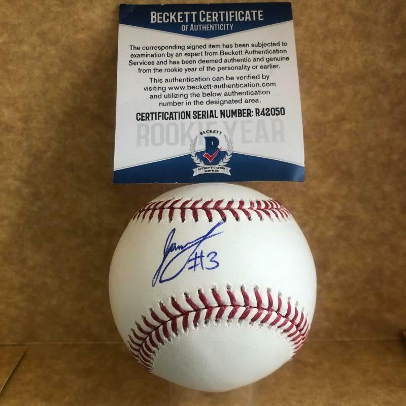 LUIS GARCIA PHILADELPHIA PHILLIES ROOKIE YEAR signe M.L. BASEBALL BECKETT R42050