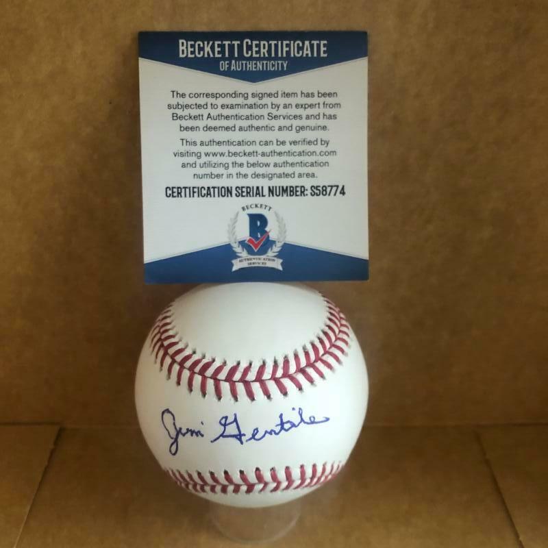 JIM GENTILE ASTROS/ORIOLES/DODGERS SIGNED AUTOGRAPHED M.L. BASEBALL BAS S58774