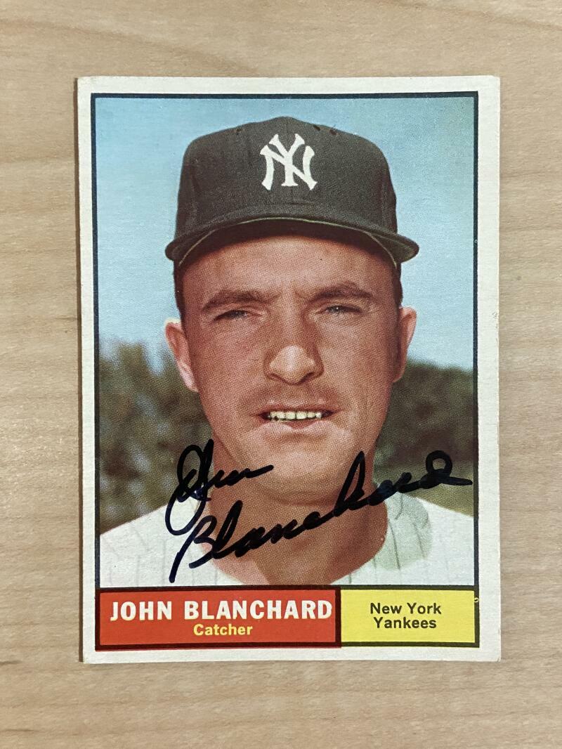 JOHN BLANCHARD NEW YORK YANKEES SIGNED AUTOGRAPHED 1961 TOPPS CARD #104 W/COA