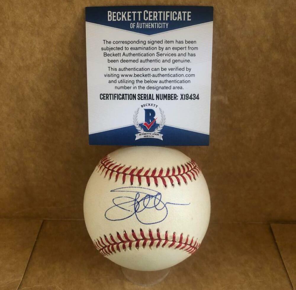 JIM PALMER BALTIMORE ORIOLES SIGNED AUTOGRAPHED A.L. BASEBALL BECKETT X19434