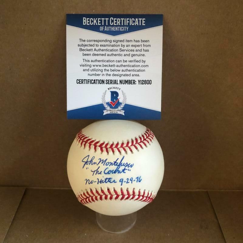JOHN MONTEFUSCO NO-HITTER 9-29-76 SIGNED N.L. BASEBALL BECKETT Y12600