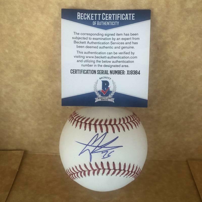 GREGORY POLANCO PITTSBURGH PIRATES SIGNED AUTOGRAPHED M.L. BASEBALL BECKETT X193