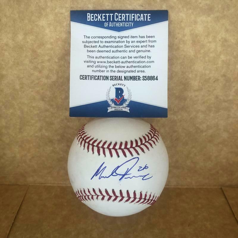 MIKE FOLTNEWICZ ASTROS/BRAVES SIGNED AUTOGRAPHED M.L. BASEBALL BECKETT S58864