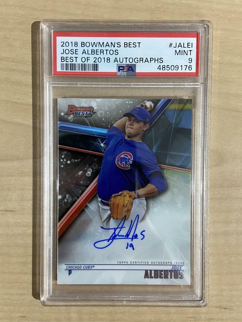 2018 BOWMAN'S BEST JOSE ALBERTOS BEST OF 2018 AUTOGRAPHS CUBS RC PSA 9
