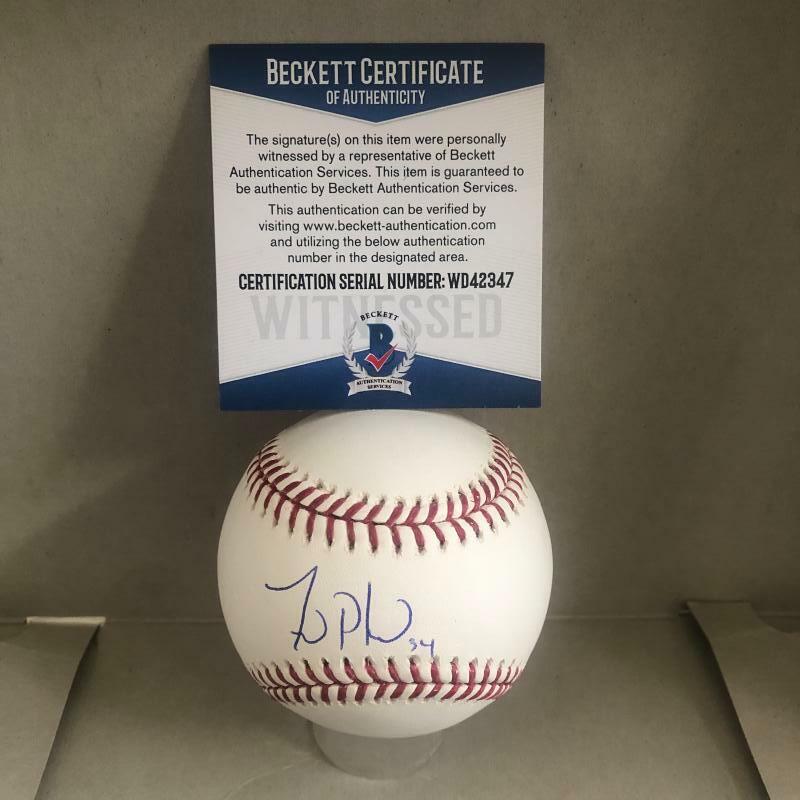 ZACH PLESAC CLEVELAND INDIANS SIGNED M.L. BASEBALL BECKETT WD42347 COLLECTIBLE MEMORABILIA