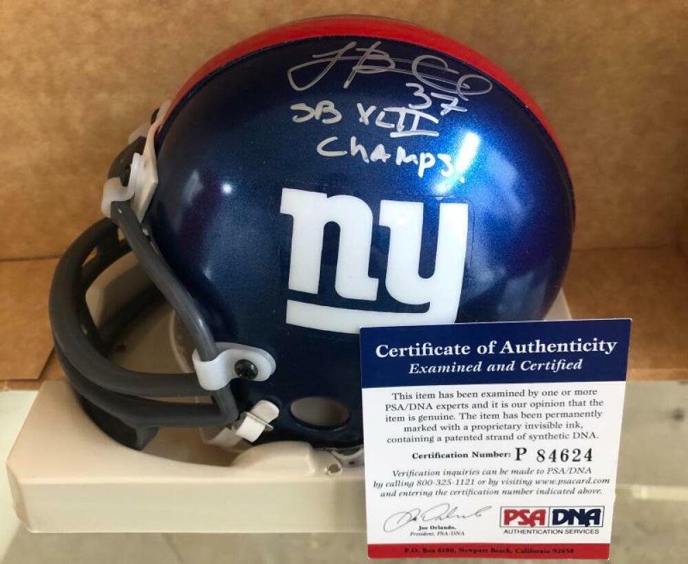 JAMES BUTLER NEW YORK GIANTS SB CHAMPS SIGNED AUTOGRAPHED MINI HELMET PSA P