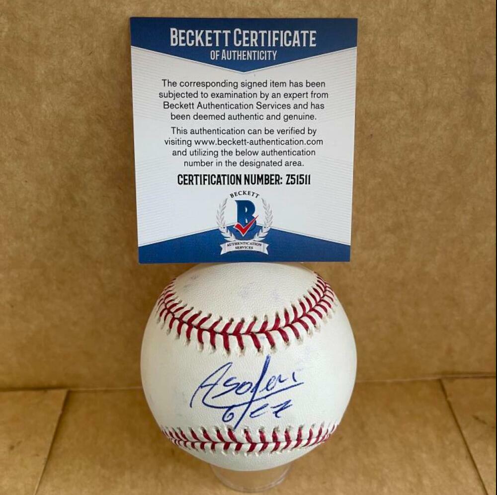 ALAY SOLER NEW YORK METS SIGNED AUTO M.L. BASEBALL BECKETT Z51511