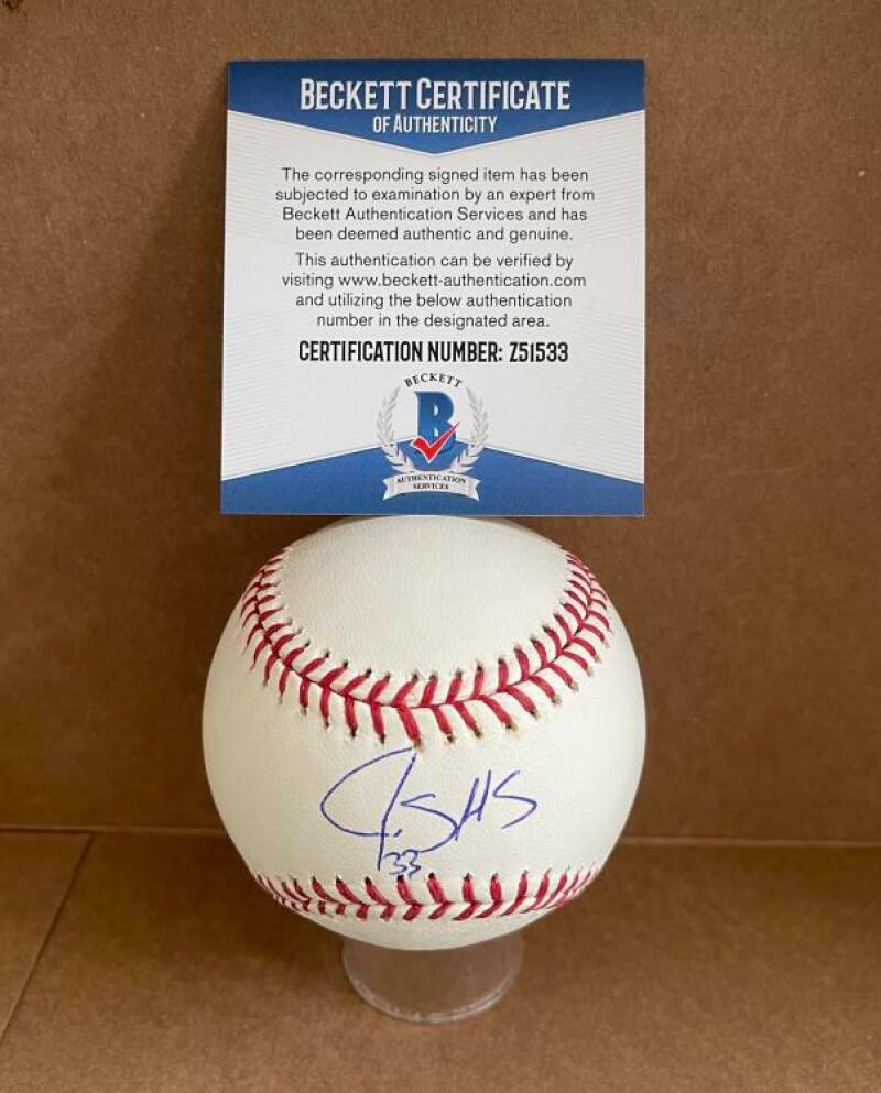 JAMES SHIELDS RAYS/WHITE SOX/ROYALS SIGNED AUTO M.L. BASEBALL BECKETT Z51533