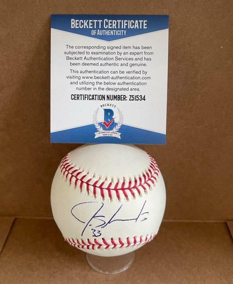 JAMES SHIELDS RAYS/WHITE SOX/ROYALS SIGNED AUTO M.L. BASEBALL BECKETT Z51534