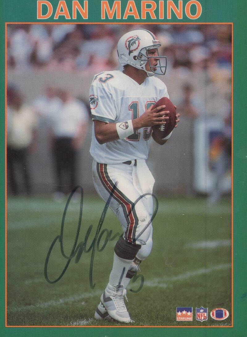 DAN MARINO STARLINE MIAMI DOLPHINS SIGNED GREETING CARD BECKETT Z51348