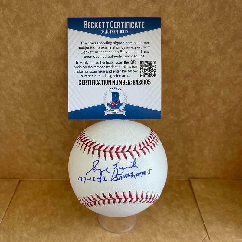 GEORGE ZUVERINK 1951-52 INDIANS SIGNED AUTO M.L. BASEBALL BAS BA26105