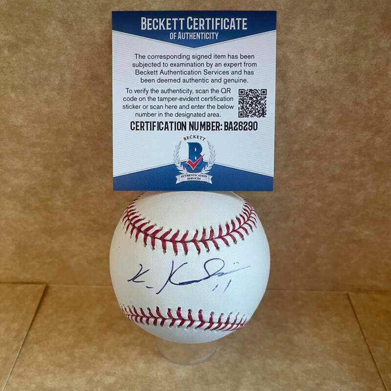 KENSHIN KAWASAKI SIGNED AUTOGRAPHED M.L. BASEBALL BAS BA26290