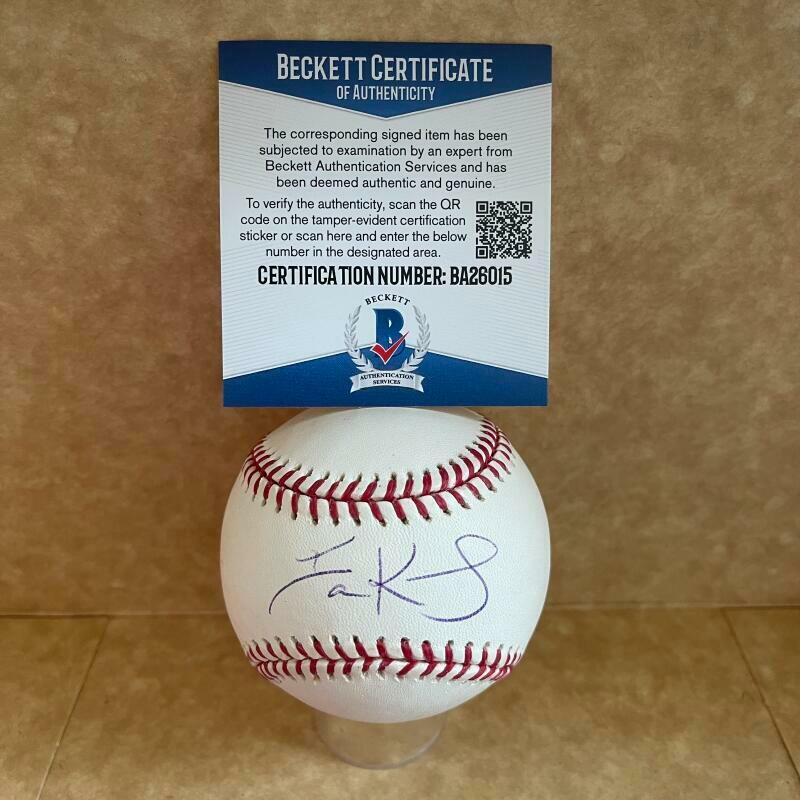 IAN KENNEDY TEXAS RANGERS SIGNED AUTOGRAPHED M.L. BASEBALL BECKETT BA26015