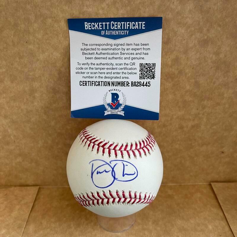 DARREN OLIVER ANGELS/METS SIGNED AUTO M.L. BASEBALL BECKETT BA29445