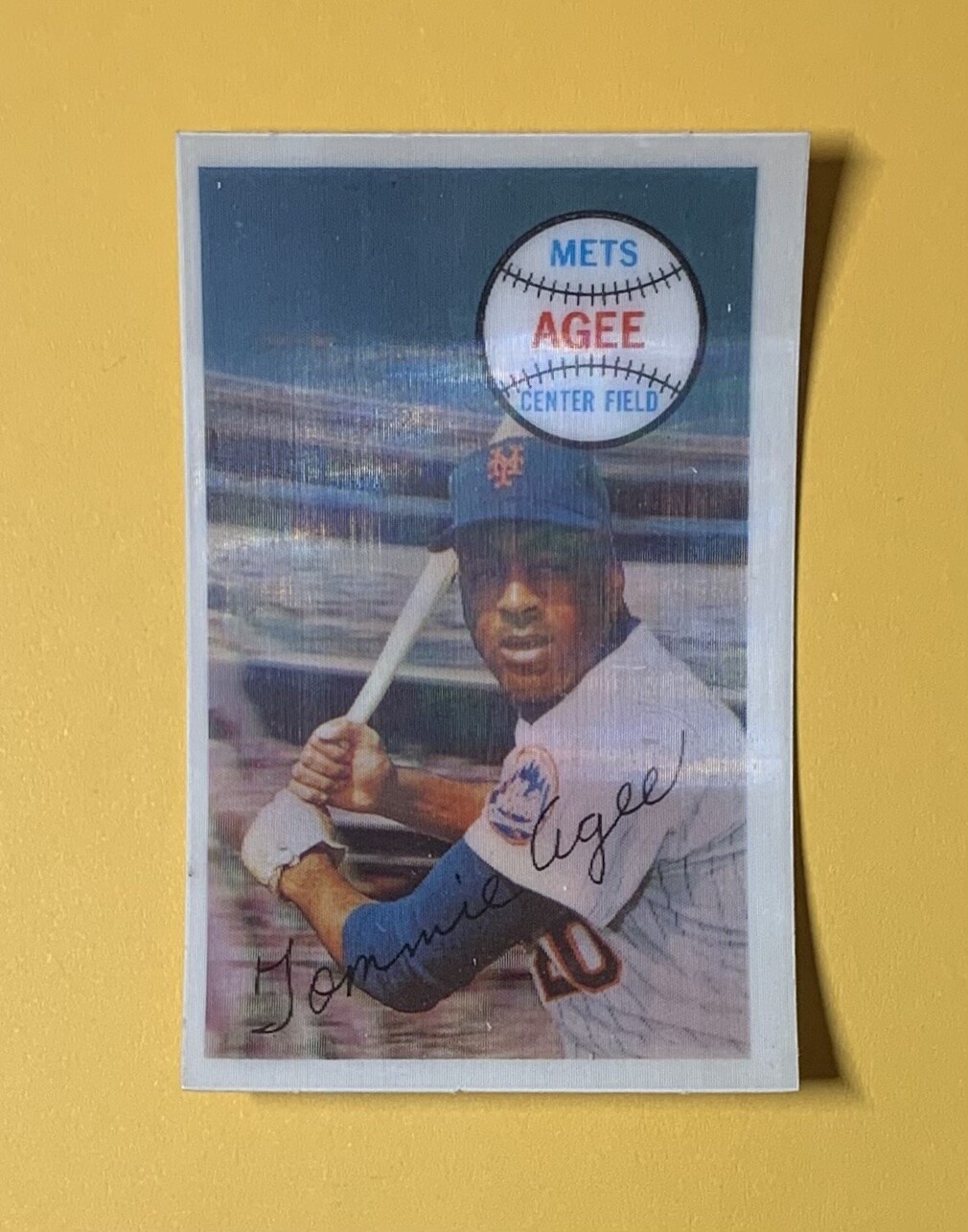 1970 KELLOGGS 3-D SUPERSTARS TOMMIE AGEE #11 NO CRACKS MINT METS