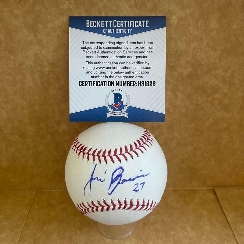 JOSE BERRIOS TORONTO BLUE JAYS SIGNED AUTOGRAPHED M.L. BASEBALL BAS H31926
