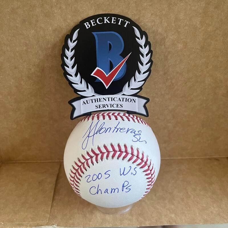 JOSE CONTRERAS 2005 WS CHAMPS WHITE SOX SIGNED M.L. BASEBALL BECKETT WITNESS