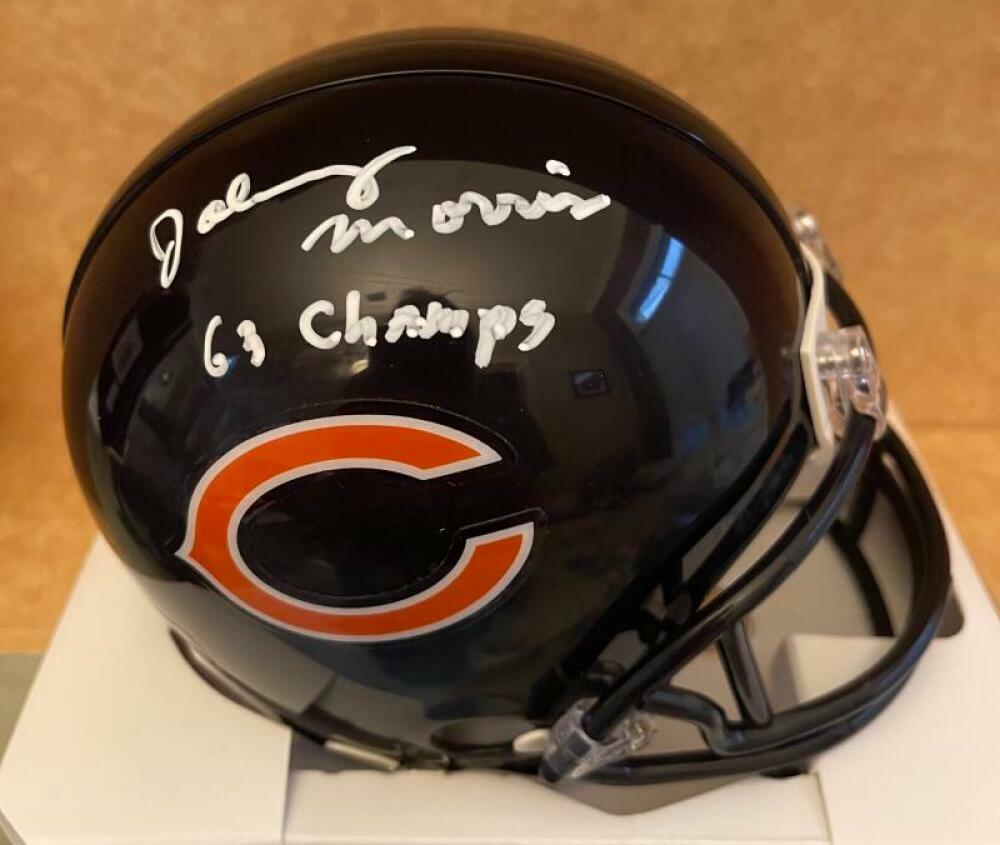 JOHNNY MORRIS CHICAGO BEARS 63 CHAMPS SIGNED AUTO MINI HELMET W/ COA