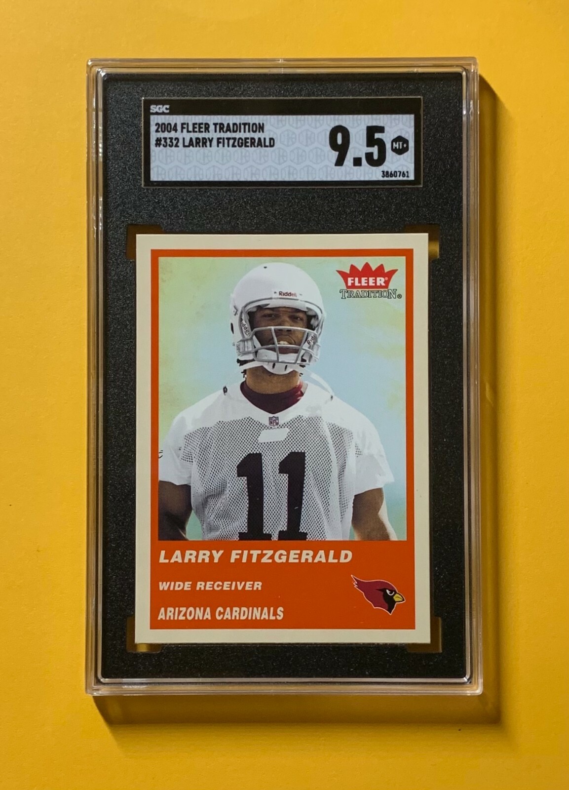 2004 FLEER TRADITION LARRY FITZGERALD ROOKIE CARD #332 MT+ SGC 9.5 CARDINALS