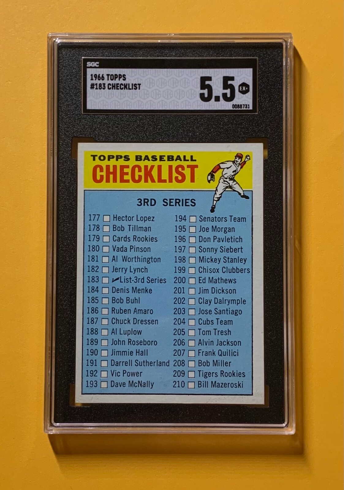 1966 TOPPS CHECKLIST #183 EX+ SGC 5.5