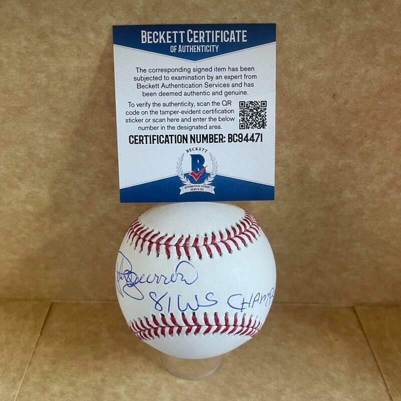 PEDRO GUERRERO 81 WS CHAMPS DODGERS SIGNED AUTO M.L. BASEBALL BAS BC94471