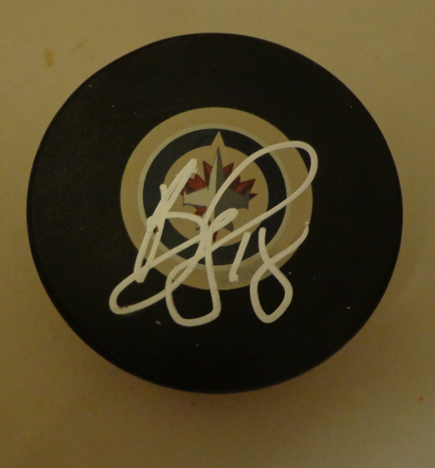 Bryan Little signed Winnipeg Jets puck autographed