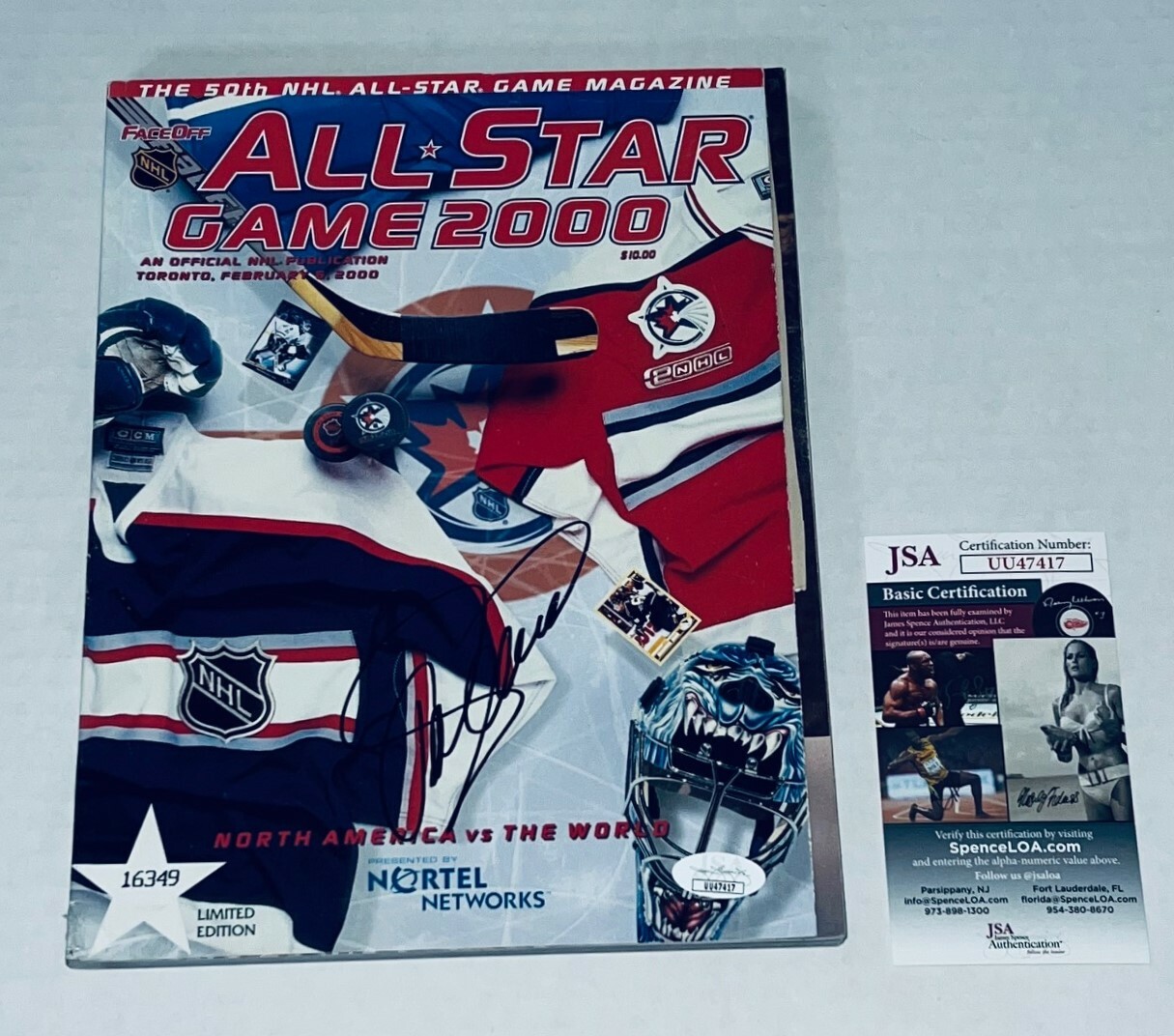 TEEMU SELANNE ANAHEIM DUCKS SIGNED 2000 ALL STAR GAME PROGRAM AUTOGRAPHED JSA COLLECTIBLE MEMORABILIA