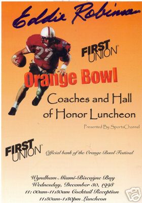 EDDIE ROBINSON ORANGE BOWL COACHES LUNCHEON SIGNED PROG