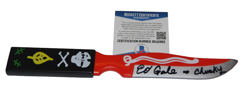 ED GALE signed (CHILD'S PLAY) replica Chucky Toy Knife BECKETT BAS BD42862