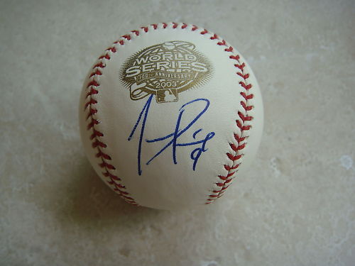 JUAN PIERRE 2003 WORLD SERIES SIGNED BALL W/COA