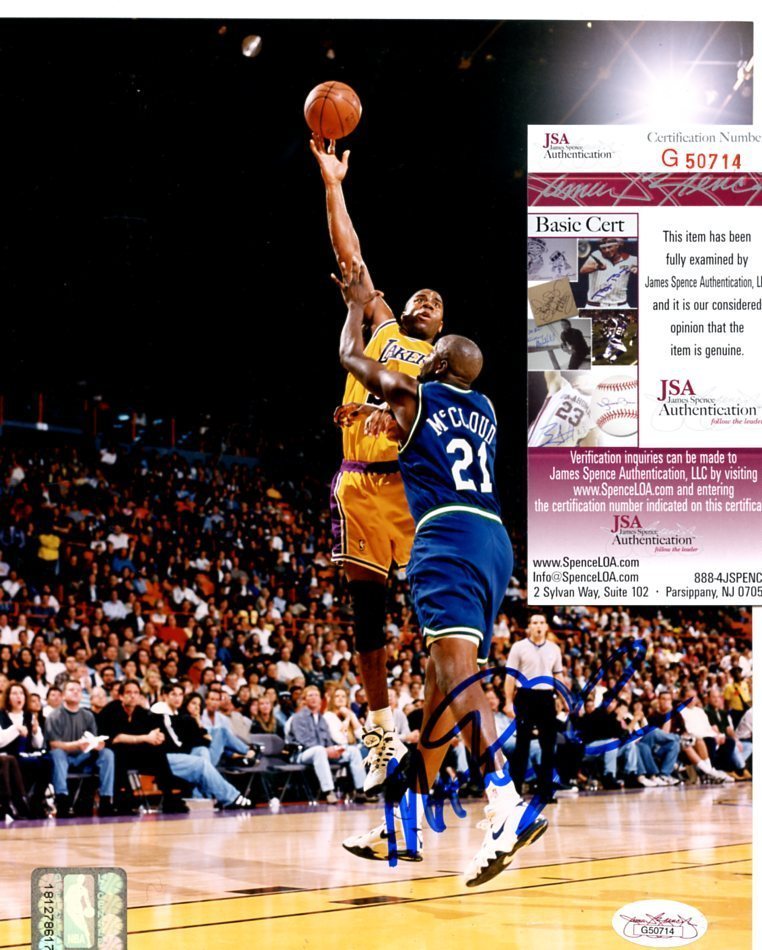 MAGIC JOHNSON LOS ANGELES LAKERS W/ JSA SIGNED