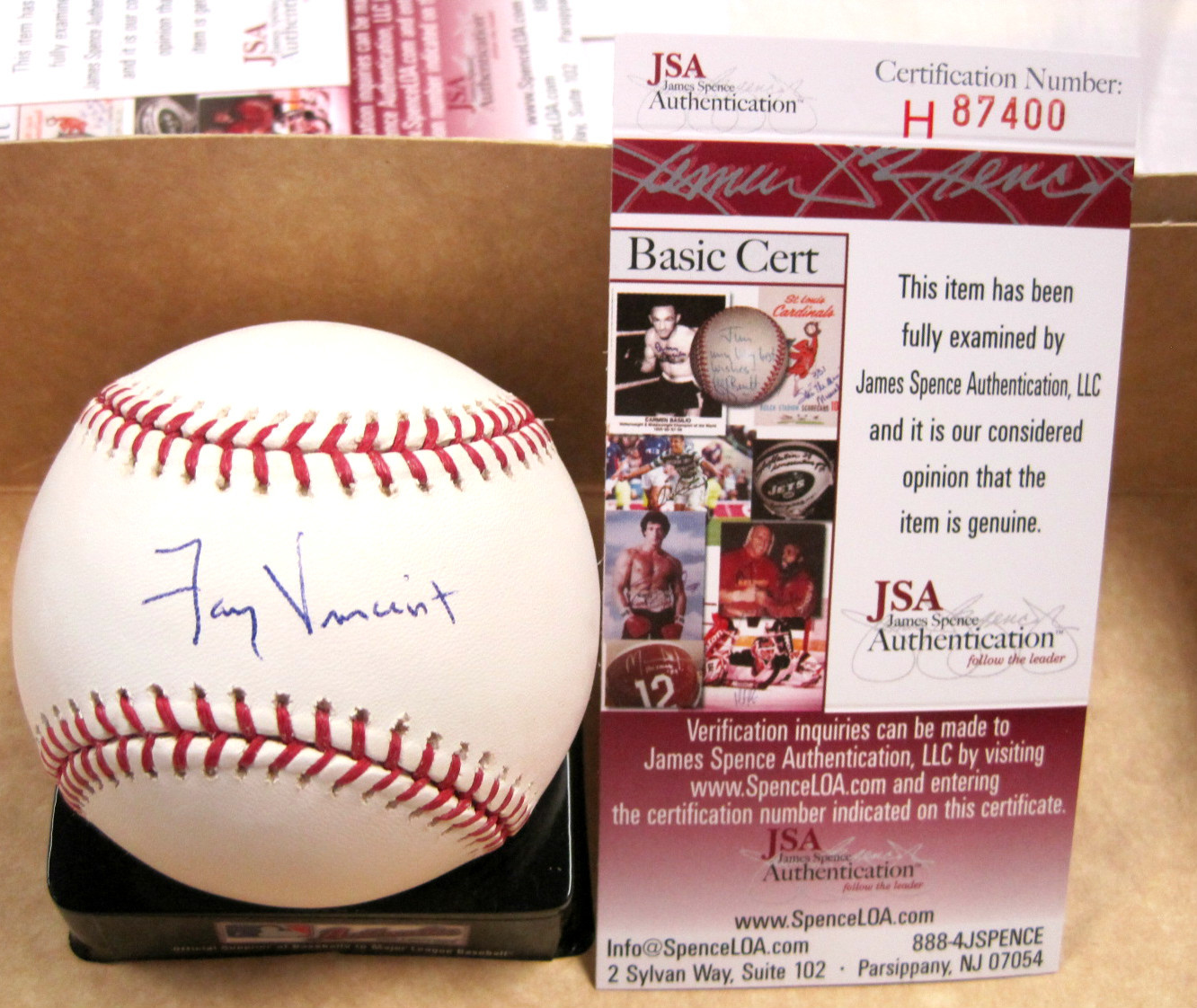 FAY VINCENT MLB COMMISSIONER SIGNED AUTOGRAPHED O.M.L.BASEBALL W/JSA