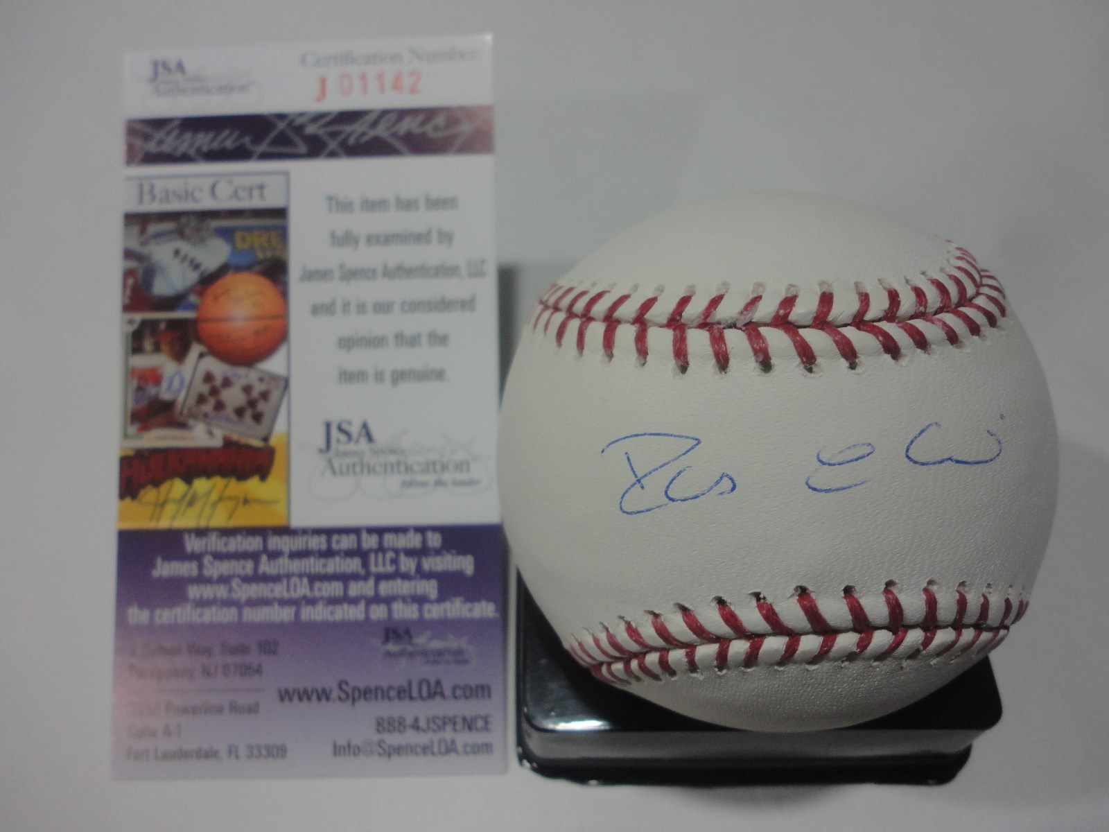 ROBINSON CANO NEW YORK YANKEES SIGNED AUTOGRAPHED M.L BASEBALL JSA COA #J01142 A