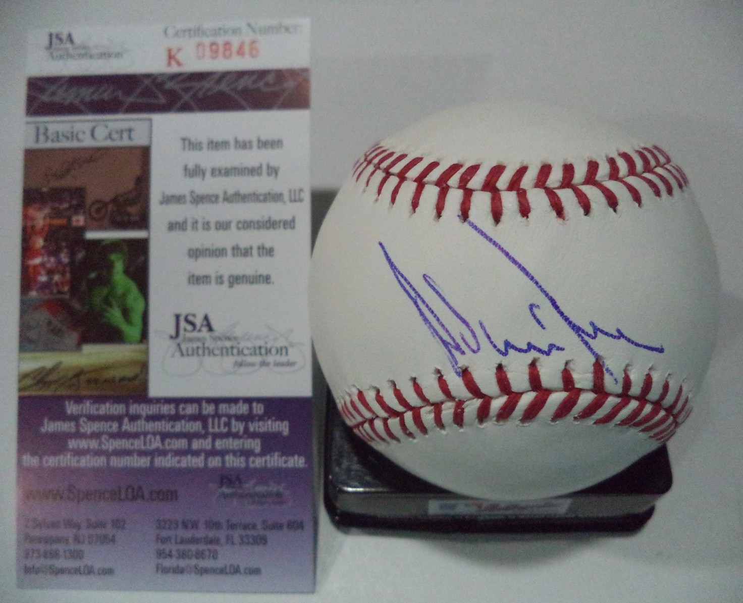 ADAM DUNN CHICAGO WHITE SOX SIGNED AUTOGRAPHED ROMLB BASEBALL JSA COA #K09846
