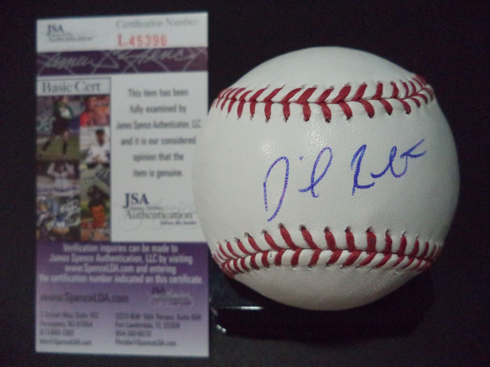 DANIEL ROBERTSON OAKLAND A'S SIGNED AUTOGRAPHED ROMLB BASEBALL JSA COA #L42939
