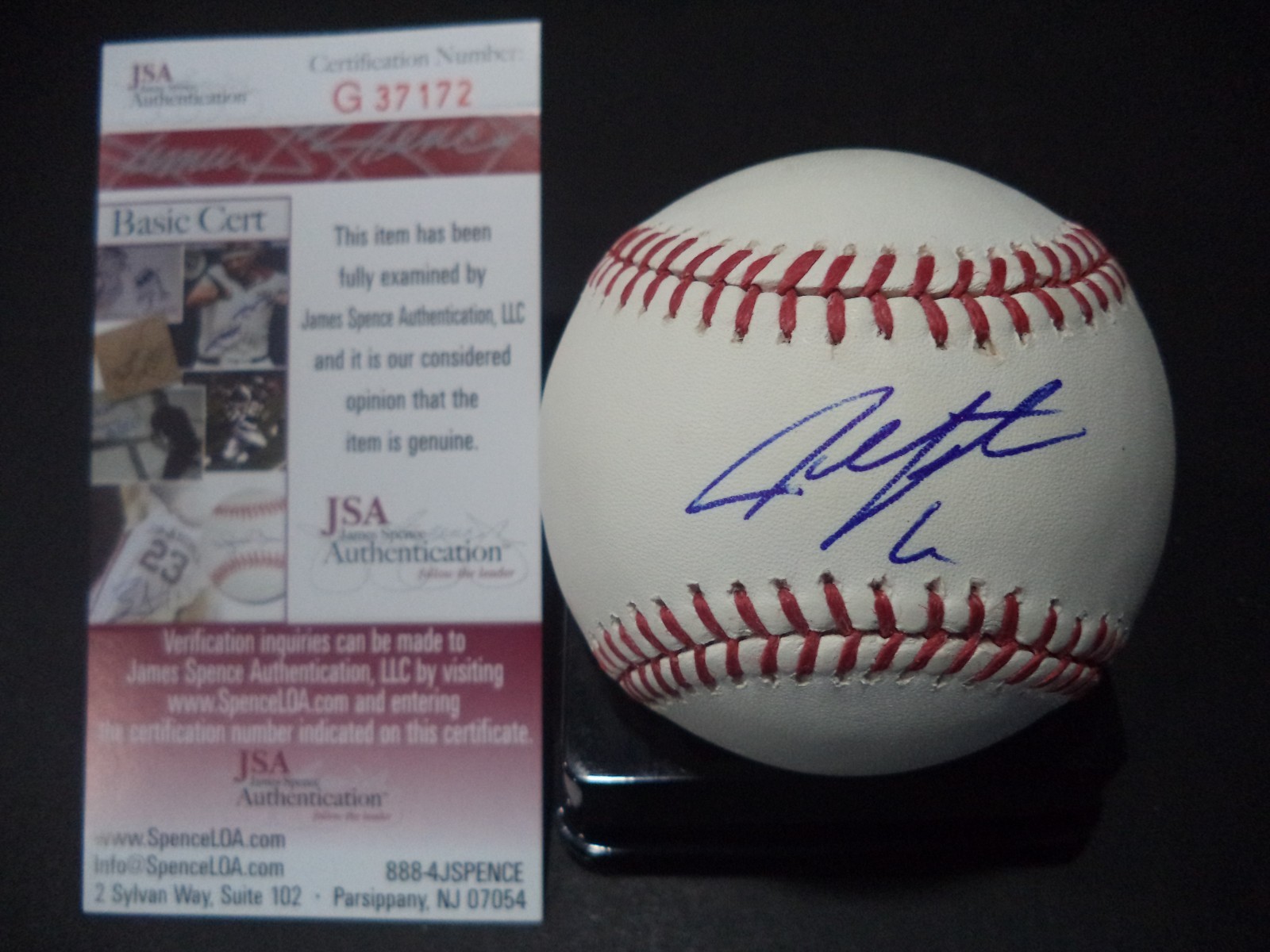 JUSTIN UPTON SAN DIEGO PADRES SIGNED AUTOGRAPHED ROMLB BASEBALL JSA COA #G37172