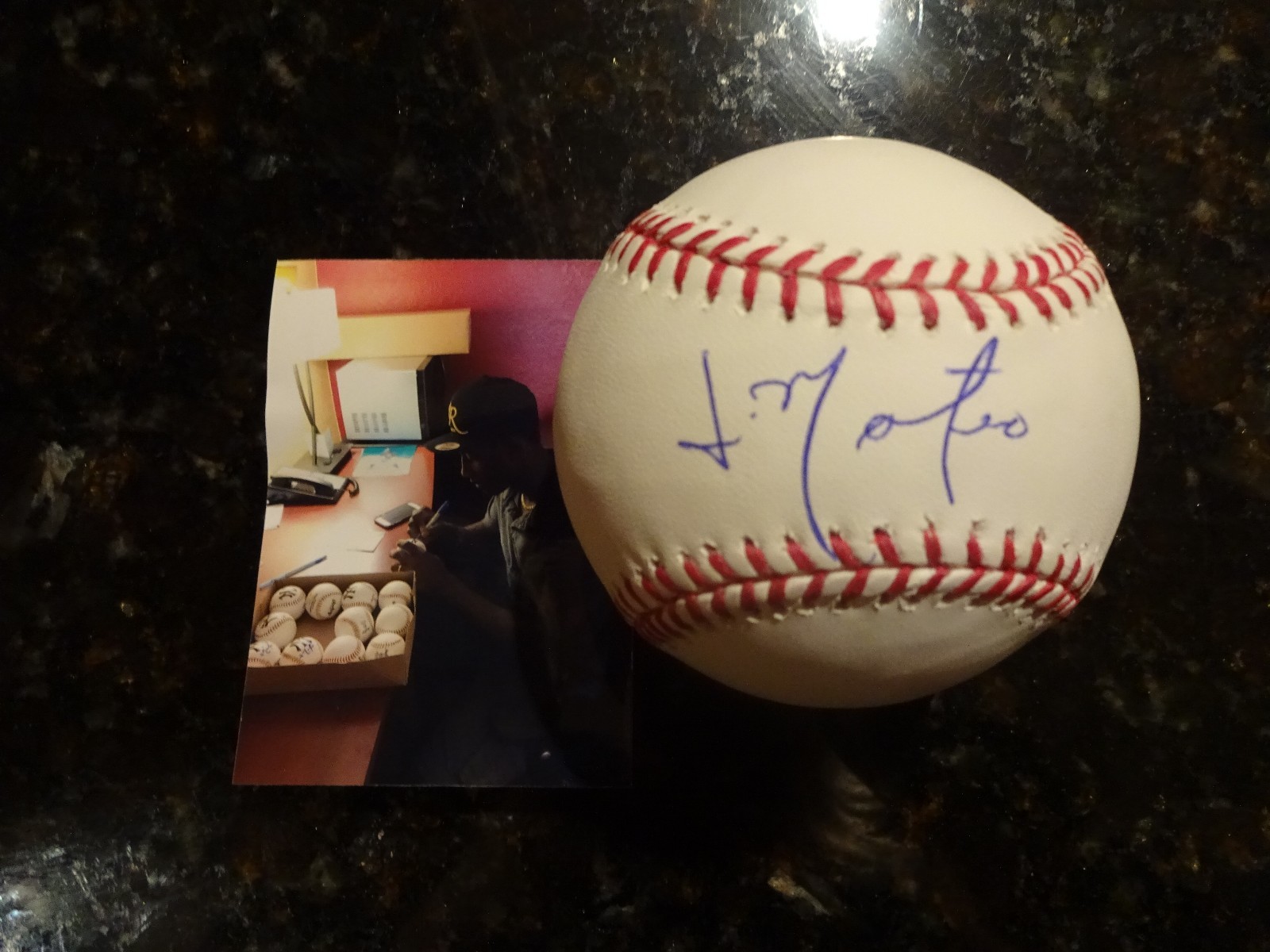 JORGE MATEO NEW YORK YANKEES/TAMPA SIGNED AUTOGRAPHED BASEBALL W/ PROOF COA