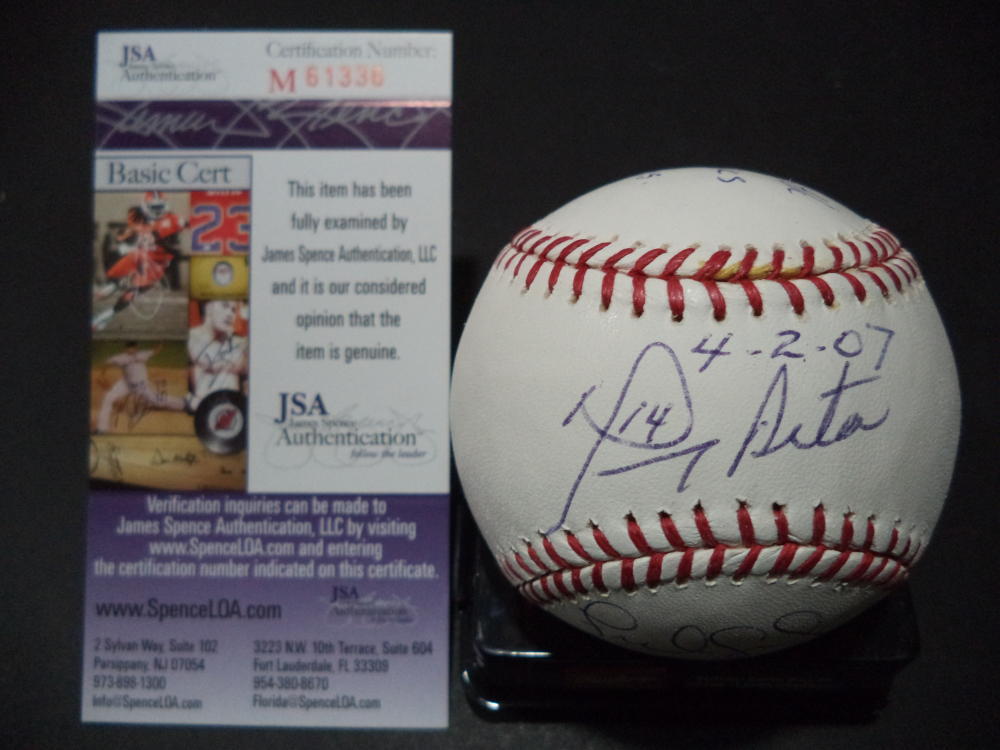 MANNY ACTA FREDDY GONZALEZ 1ST LATIN MANAGERS SIGNED ML BASEBALL JSA COA