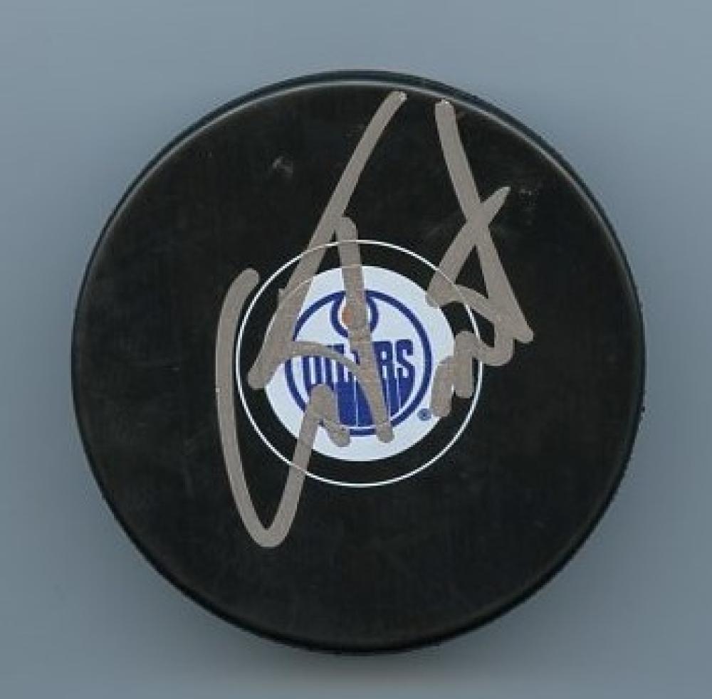 CAM TALBOT EDMONTON OILERS SIGNED HOCKEY PUCK W/ COA