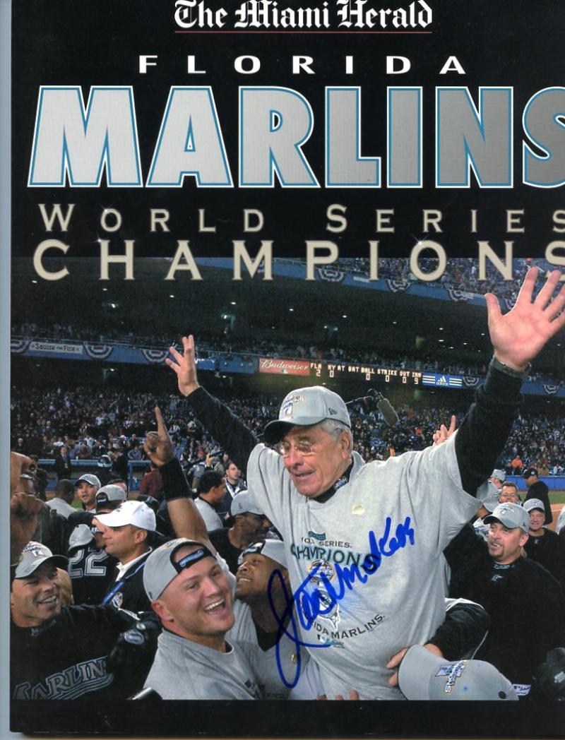 FLORIDA MARLINS WORLD SERIES CHAMPS SIGNED BY JACK MCKEON 160 PAGES SIGNED MARLI