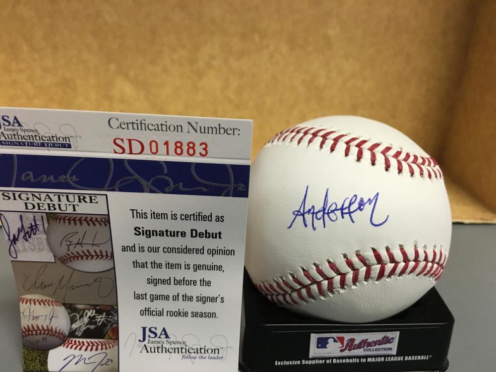 ANDERSON ESPINOZA BOSTON RED SOX SIGNATURE DEBUT M.L. SIGNED BASEBALL JSA SD0188