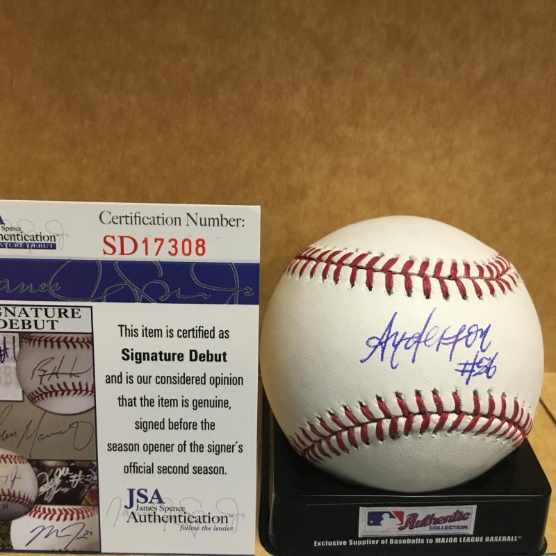 ANDERSON ESPINOZA BOSTON RED SOX SIGNATURE DEBUT M.L. SIGNED BASEBALL JSA SD1730
