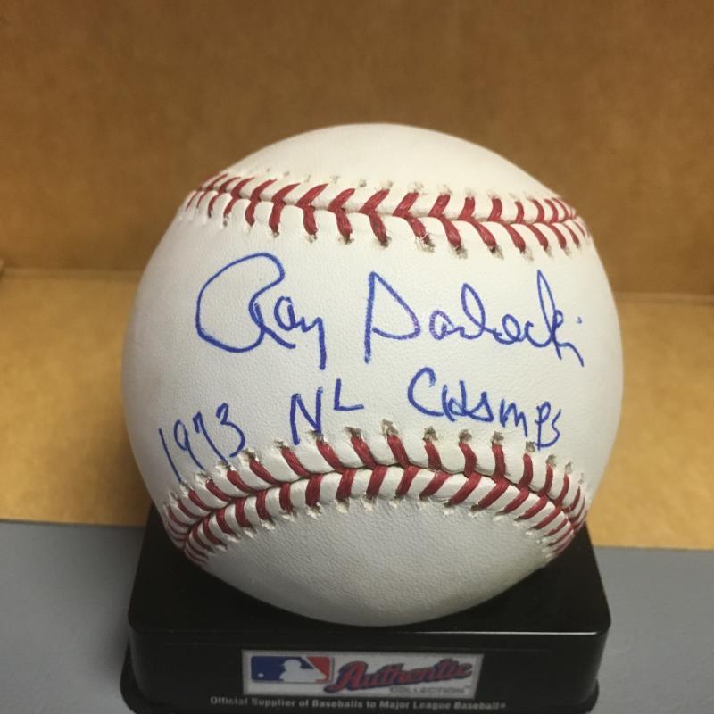 RAY SADECKI DECEASED 1973 NL CHAMPS NETS M.L. SIGNED BASEBALL W/COA