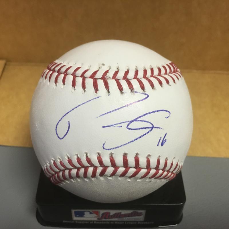 DOMINGO SANTANA MILWAUKEE BREWERS M.L. SIGNED BASEBALL W/COA