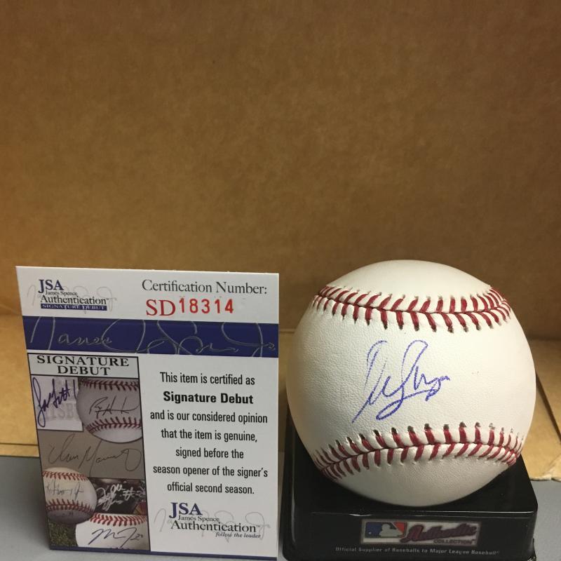 MIGUEL FELIZ HOUSTON ASTROS SIGNATURE DEBUT M.L. SIGNED BASEBALL JSA SD18314