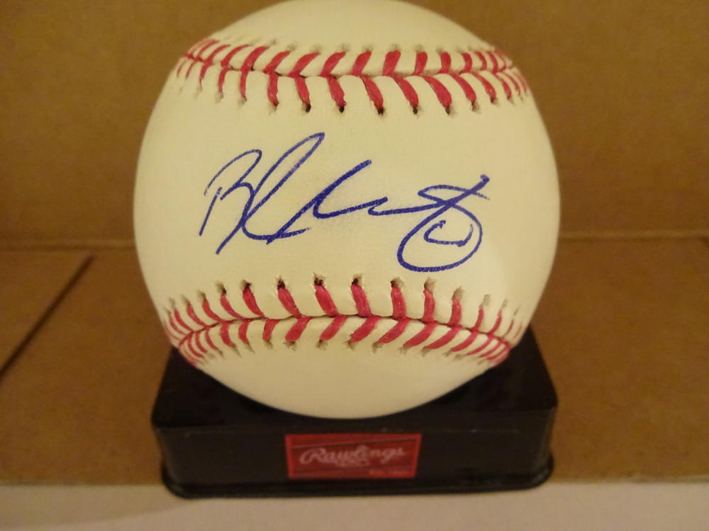 BRANDON MCCARTHY YANKEES/DODGERS SIGNED AUTOGRAPHED M.L. BASEBALL W/COA